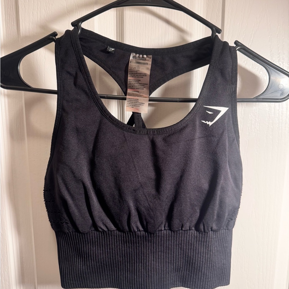 Gymshark Black Sports Bra with Racerback Design